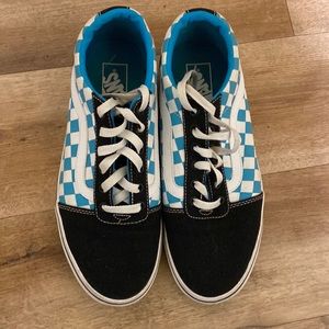 Checkered Turquoise & White Vans